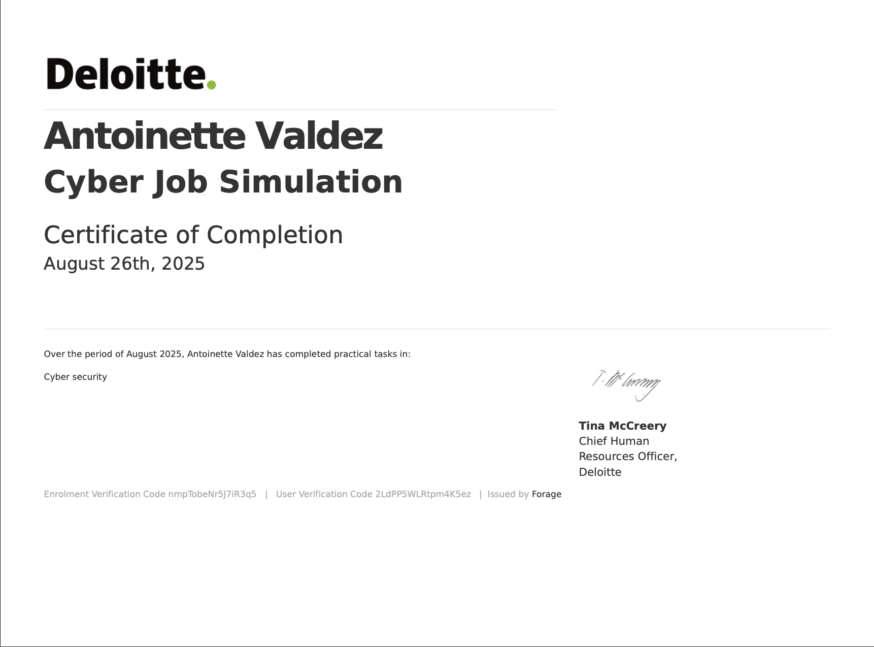Deloitte Cyber Job Simulation